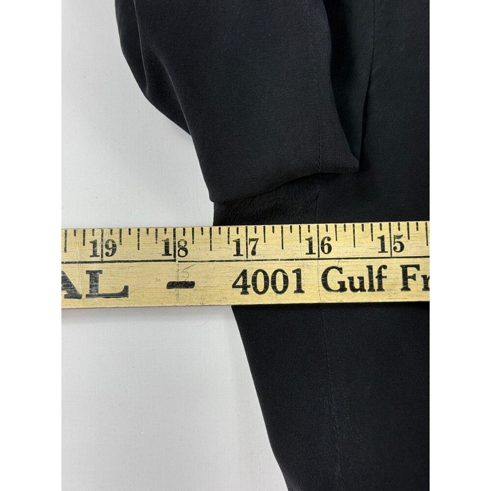DKNY VTG Silk Black Slim-Fit One-Button Blazer Sz 2 - Picture 8 of 10